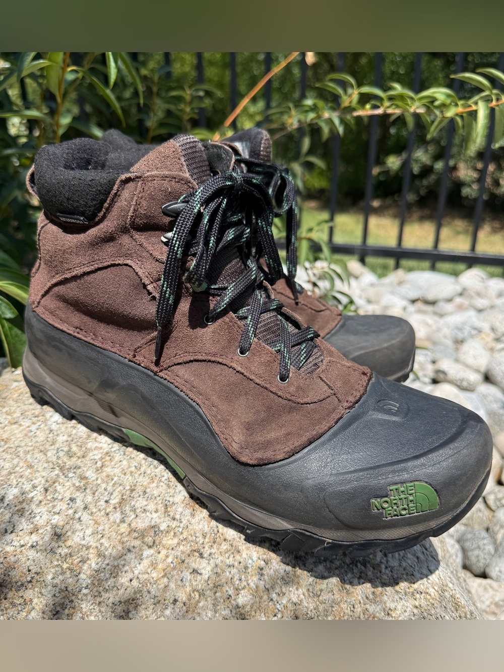 The North Face Winter Grip Suede Hiking Boots Mens 10.5 Waterproof Brown Trail